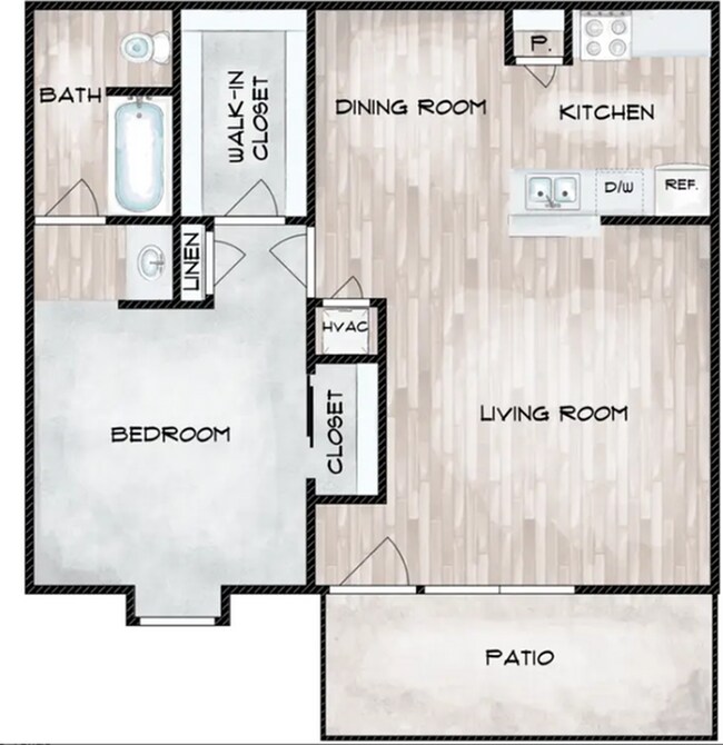 A 1x1 208 floor plan